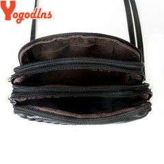 Embroidery Flower Small Crossbody Bag for Women Three Compartments