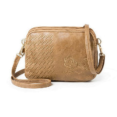 Embroidery Flower Small Crossbody Bag for Women Three Compartments