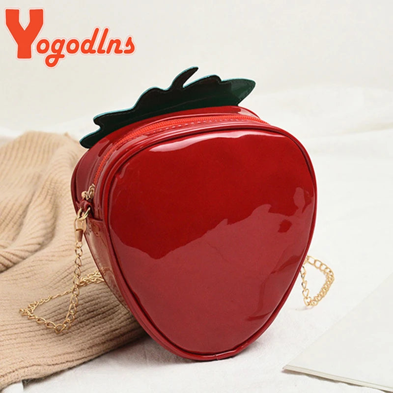 Sweet Strawberry Shape Crossbody Bag for Women