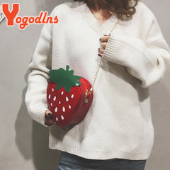 Sweet Strawberry Shape Crossbody Bag for Women