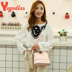 Deer Pendant Quilted Shoulder Bag Soft PU Leather Messenger Bag