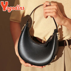 Half-moon Bag PU Leather Shoulder Bag Ladies Handbag Purse