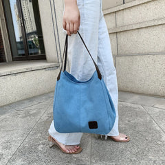 Yogodlns Women's Handbag Canvas Tote Bag Girl Leisure Bag Modern Style