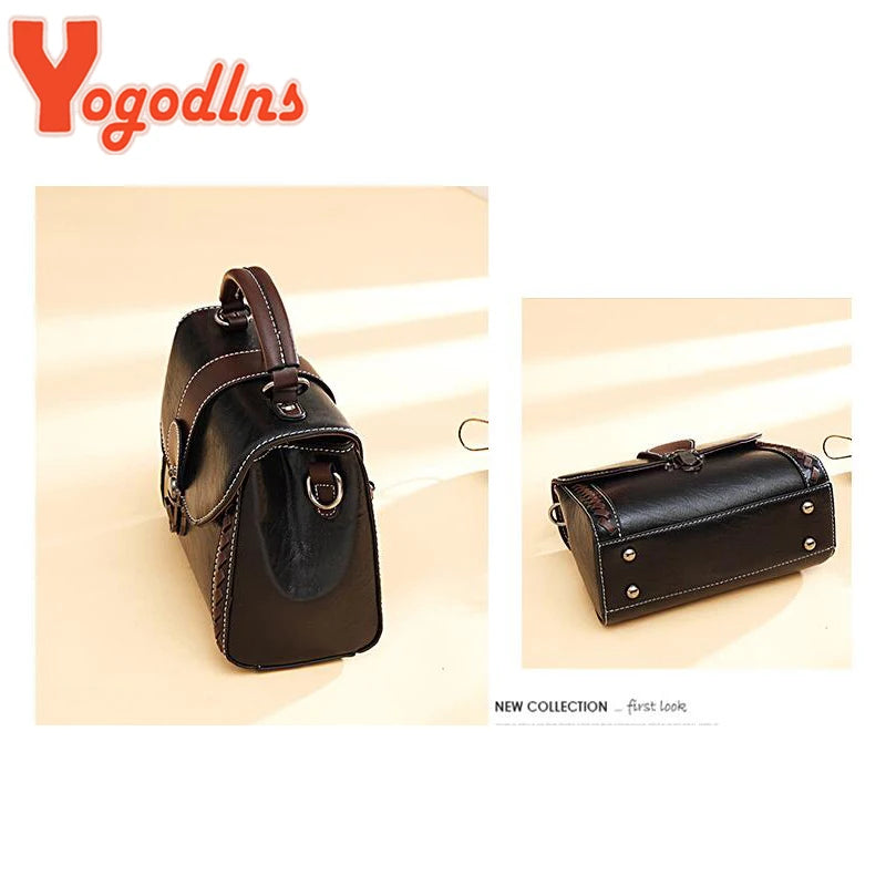 Retro Shoulder Bag Soft PU Leather Crossbody Flap Messenger Shopping Purse