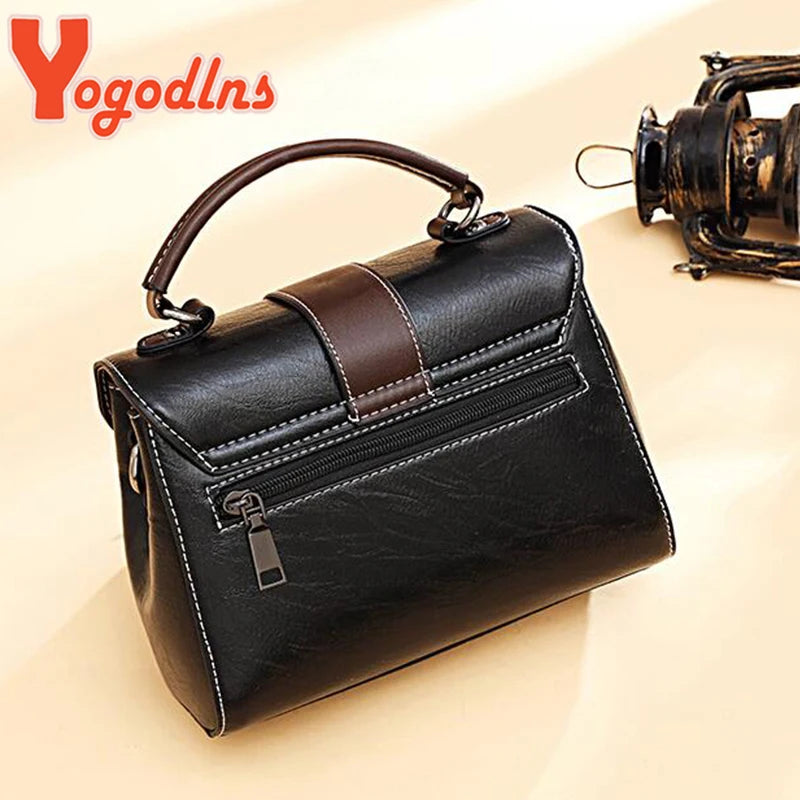 Retro Shoulder Bag Soft PU Leather Crossbody Flap Messenger Shopping Purse