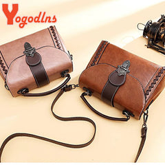 Retro Shoulder Bag Soft PU Leather Crossbody Flap Messenger Shopping Purse