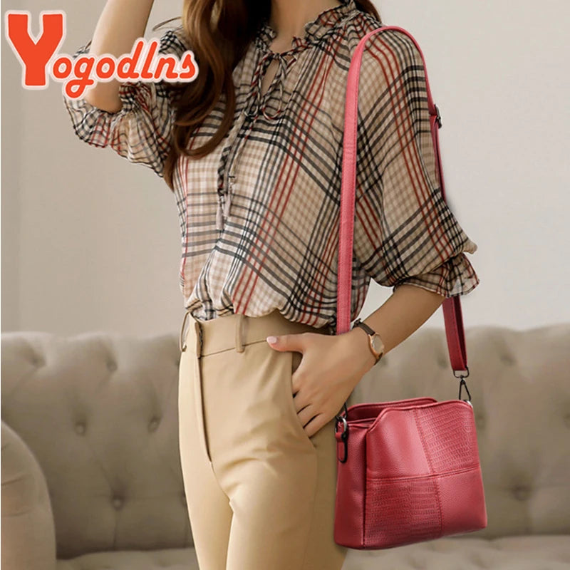 Retro Soft Leather Shoulder Bag Women Crossbody Handbag Purse