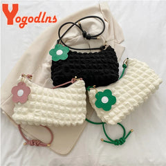 Summer Flower Shoulder Bag For Women Sweet Girls Underarm Handbag
