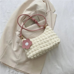 Summer Flower Shoulder Bag For Women Sweet Girls Underarm Handbag