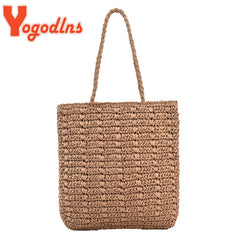 Summer Large Capacity Straw Bag Women Woven Totes Bag Bohemia Beach Handbag