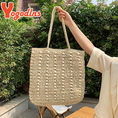 Summer Large Capacity Straw Bag Women Woven Totes Bag Bohemia Beach Handbag