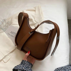 Vintage Half-moon Shoulder Bag Soft Leather Crossbody Handbag