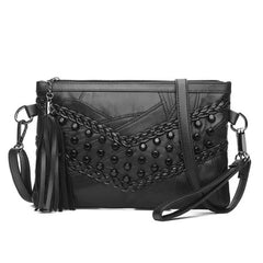 Vintage Rivet Shoulder Bag Women Small Messenger Bag PU Leather Crossbody Bag