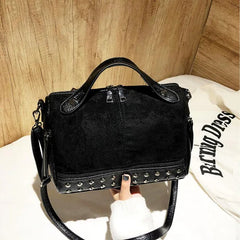 Vintage Rivet Shoulder Bag Women PU Leater Crossbody Bag