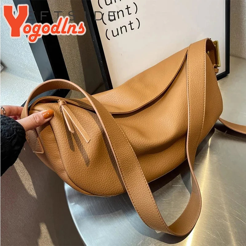 Vintage Dumpling Bag Soft Leather Crossbody Handbag Purse