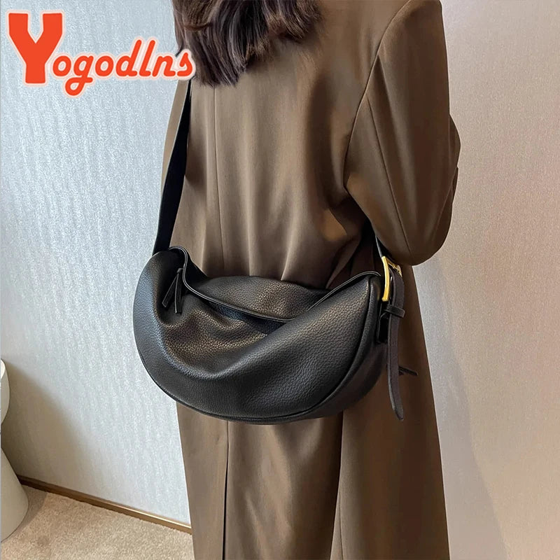 Vintage Dumpling Bag Soft Leather Crossbody Handbag Purse