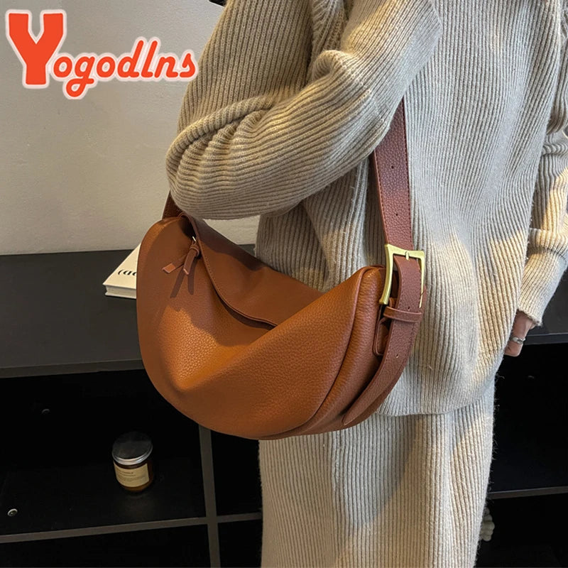 Vintage Dumpling Bag Soft Leather Crossbody Handbag Purse