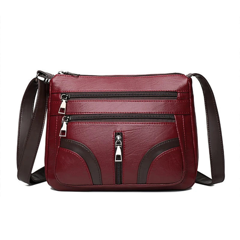 Vintage PU Leather Shoulder Bag Crossbody Multifunction Messenger Small