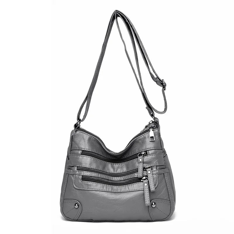 Vintage Shoulder Bag Soft PU Leather Crossbody Bag Messenger Lady Handbag Pouch