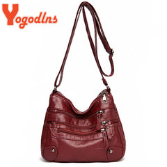 Vintage Shoulder Bag Soft PU Leather Crossbody Bag Messenger Lady Handbag Pouch