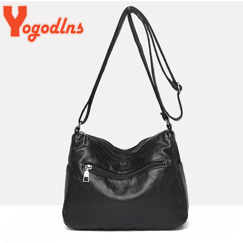 Vintage Shoulder Bag Soft PU Leather Crossbody Bag Messenger Lady Handbag Pouch