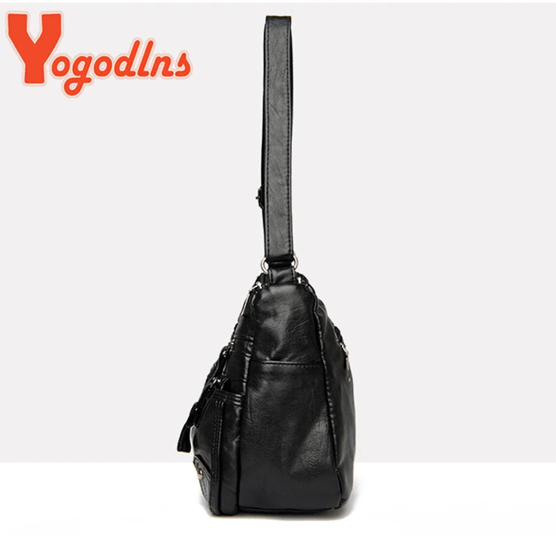 Vintage Shoulder Bag Soft PU Leather Crossbody Bag Messenger Lady Handbag Pouch