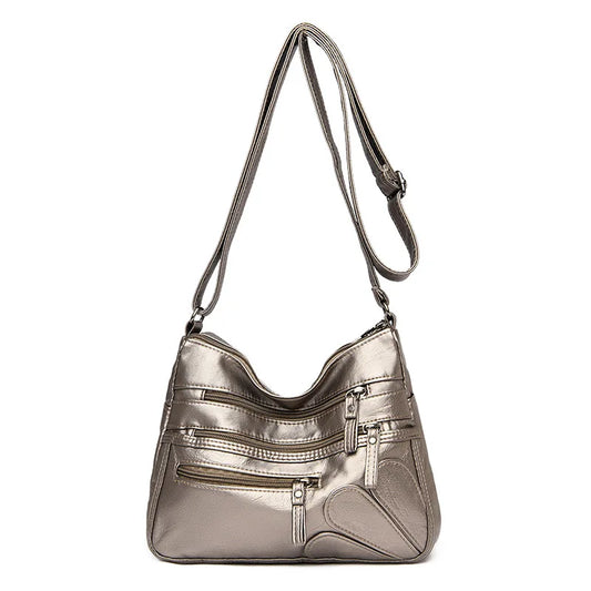 Vintage Shoulder Bag Women PU leather Crossbody Bag Large Capacity