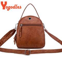 Vintage Small Shoulder Bag Women Soft PU Leather Crossbody Bag