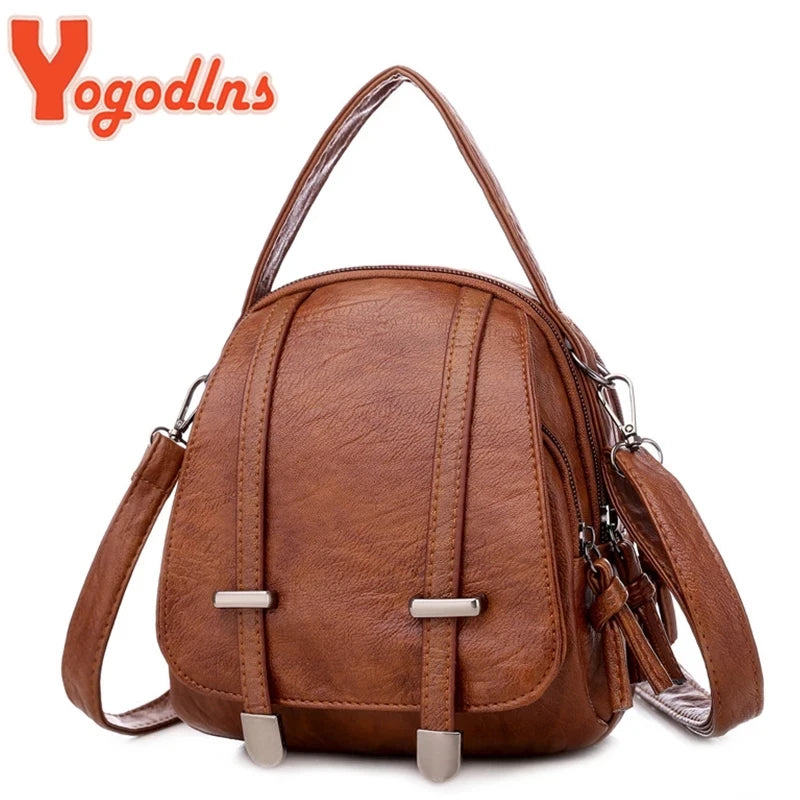 Vintage Small Shoulder Bag Women Soft PU Leather Crossbody Bag