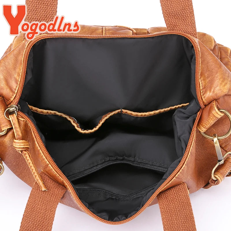 Vintage Women's Bag High Handbag Large Capacity Tote Bag Retro Handle Bag