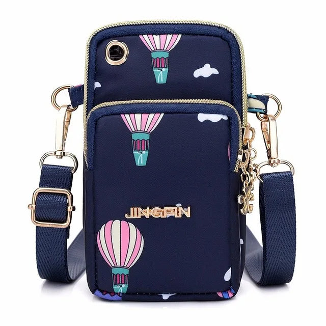 Waterproof Nylon Women Crossbody Phone Shoulder Bag Small Pouch Case