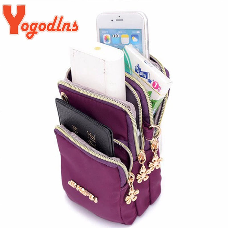 Waterproof Nylon Women Crossbody Phone Shoulder Bag Small Pouch Case