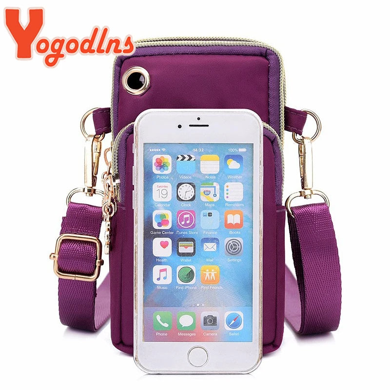 Waterproof Nylon Women Crossbody Phone Shoulder Bag Small Pouch Case