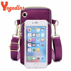 Waterproof Nylon Women Crossbody Phone Shoulder Bag Small Pouch Case