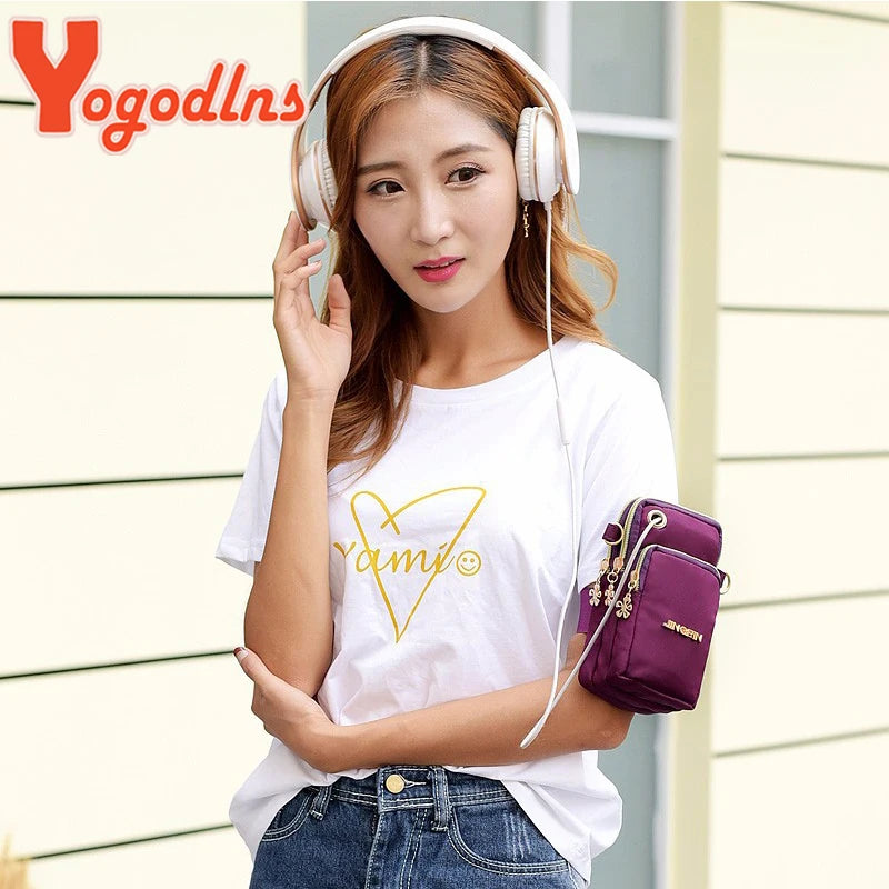 Waterproof Nylon Women Crossbody Phone Shoulder Bag Small Pouch Case