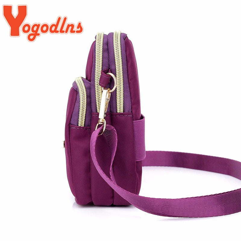 Waterproof Nylon Women Crossbody Phone Shoulder Bag Small Pouch Case