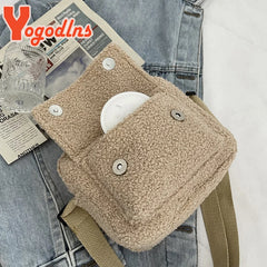 Winter Plush Bag Small Shoulder Handbag Fluffy Fur Crossbody Clutch