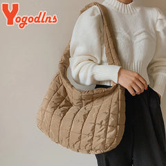 Winter Space Cotton Shoulder Bag Female Large Capacity Dumpling Bag