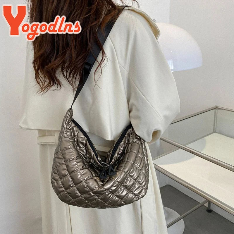 Winter Space Cotton Shoulder Bag For Women