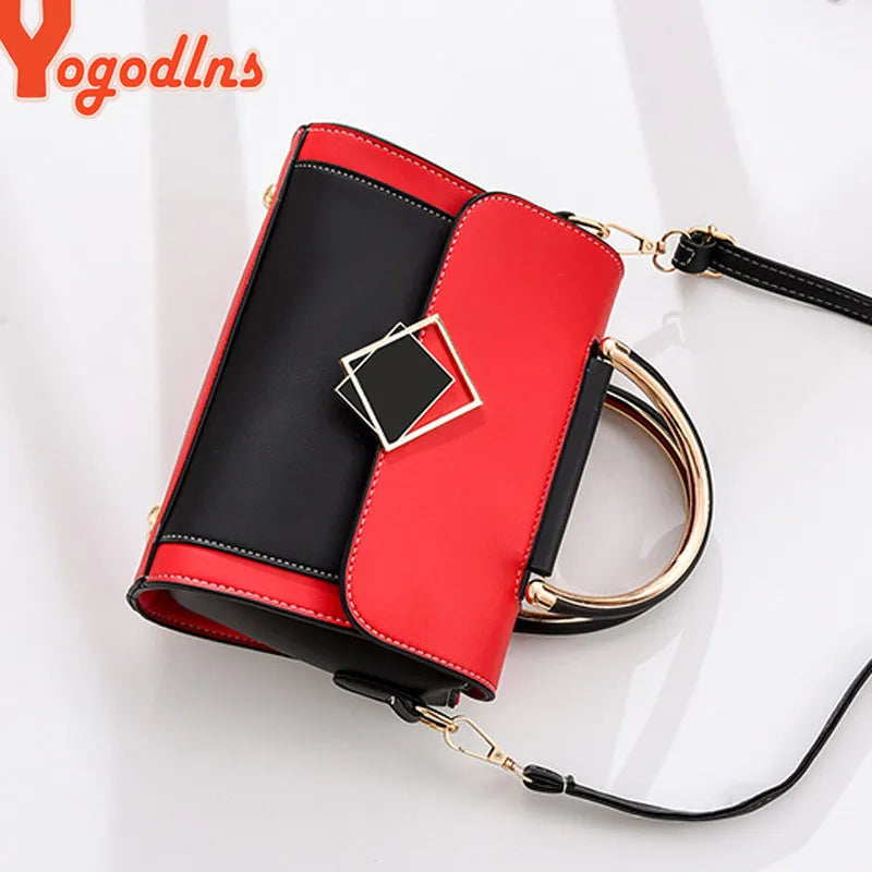 Women Small Square Bag Ladies Car Line Patchwork Handbag Retro Shoulder Bags Mes