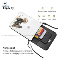 Yorkshire Terrier Shoulder Bag Dog Lover Shopping Leather Mobile Phone Bag