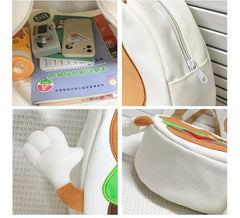 Hamburger Shoulder Bag Large-capacity Canvas Casual Shopping