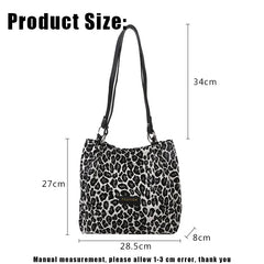 Leopard Shoulder Bag Reusable Shopping Bags Underarm Pack Casual Tote