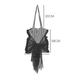 Plaid Ladies Shopping Bag Handbag Women's Tote Ultra Light