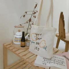 Plush Shoulder Bag Flower Embroidery Handbag Casual Tote Bags