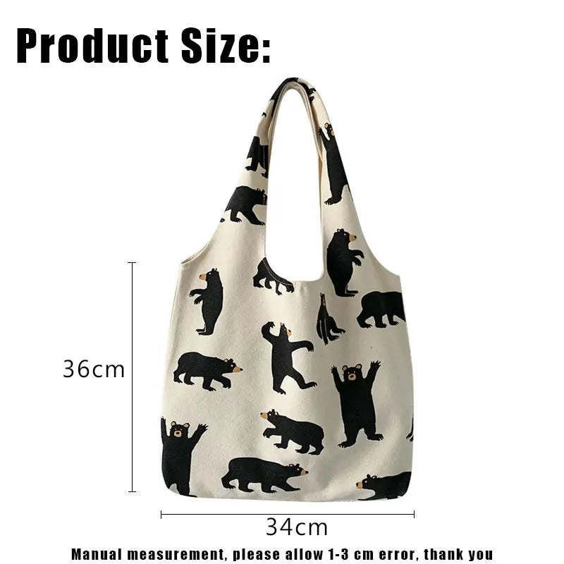 Large Canvas Tote Shoulder Bag Reusable Shopping for Women Beach Handbags