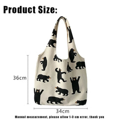 Large Canvas Tote Shoulder Bag Reusable Shopping for Women Beach Handbags