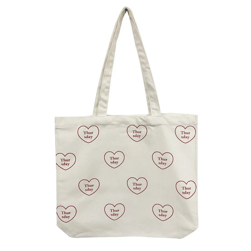 Large Capacity Canvas Tote Shoulder Bags Reusable Shopping Bag for Women
