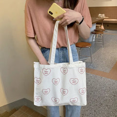 Large Capacity Canvas Tote Shoulder Bags Reusable Shopping Bag for Women