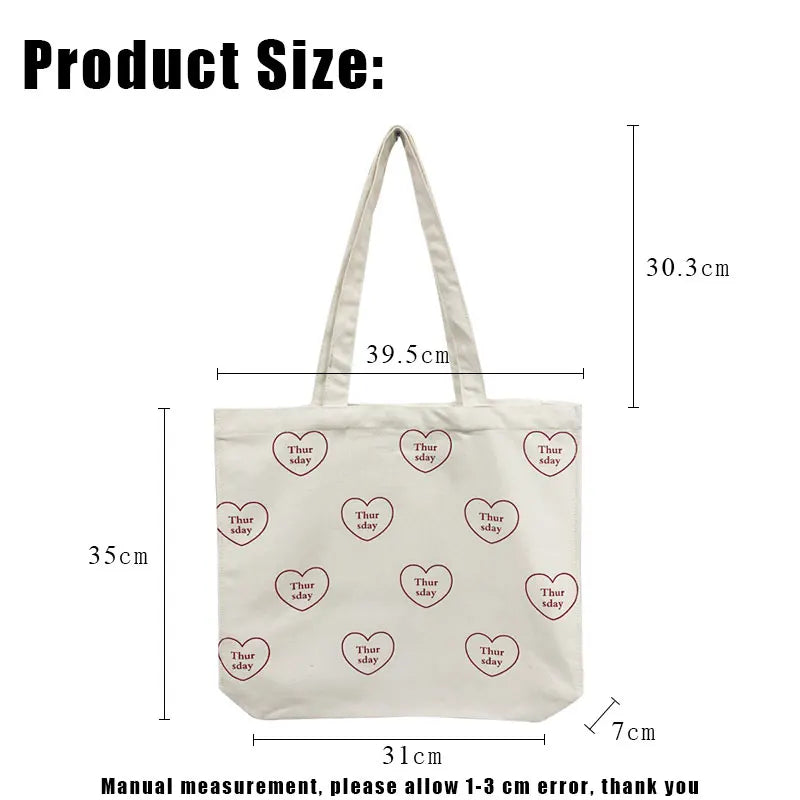 Large Capacity Canvas Tote Shoulder Bags Reusable Shopping Bag for Women